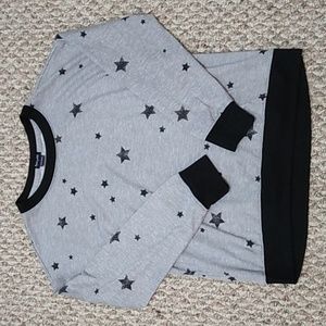 Splendid grey and black star sweatshirt